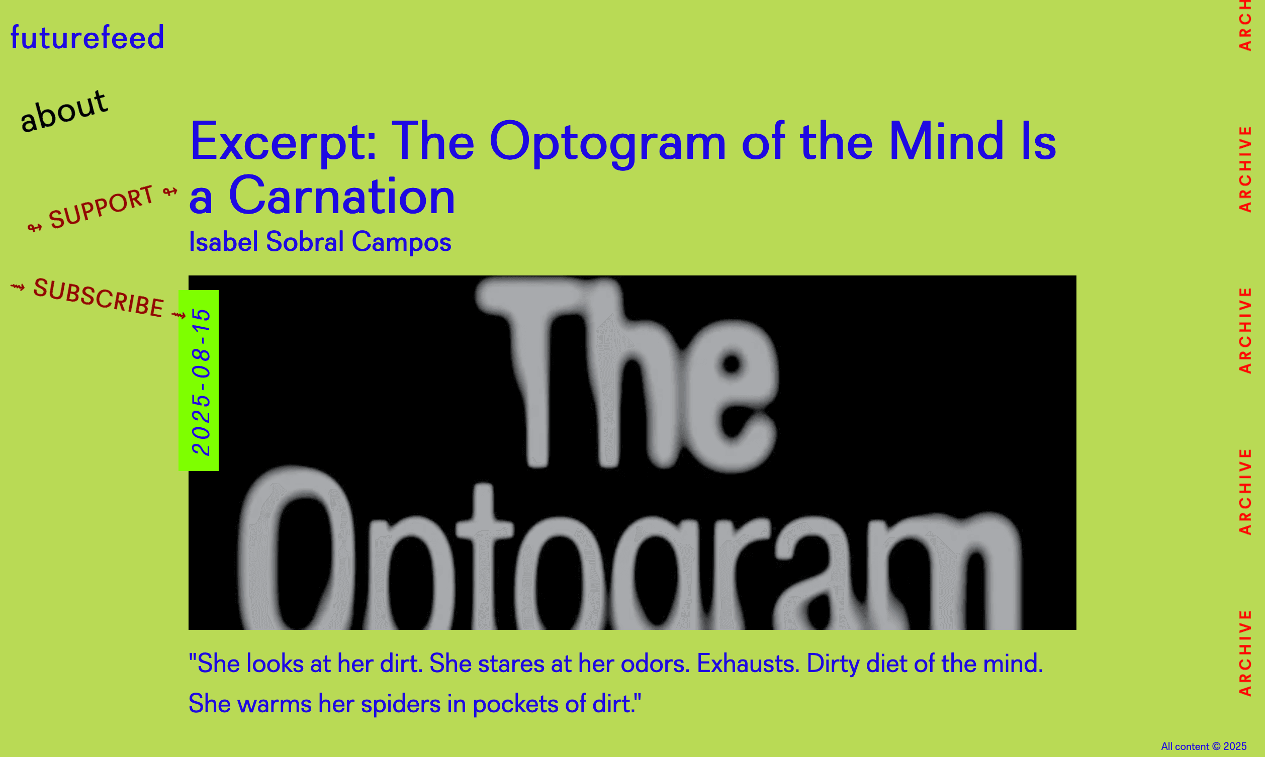 Homepage of FutureFeed