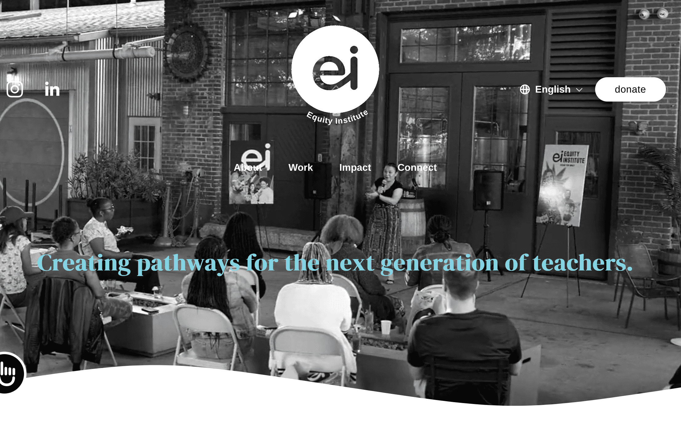 home page for the Equity Institute